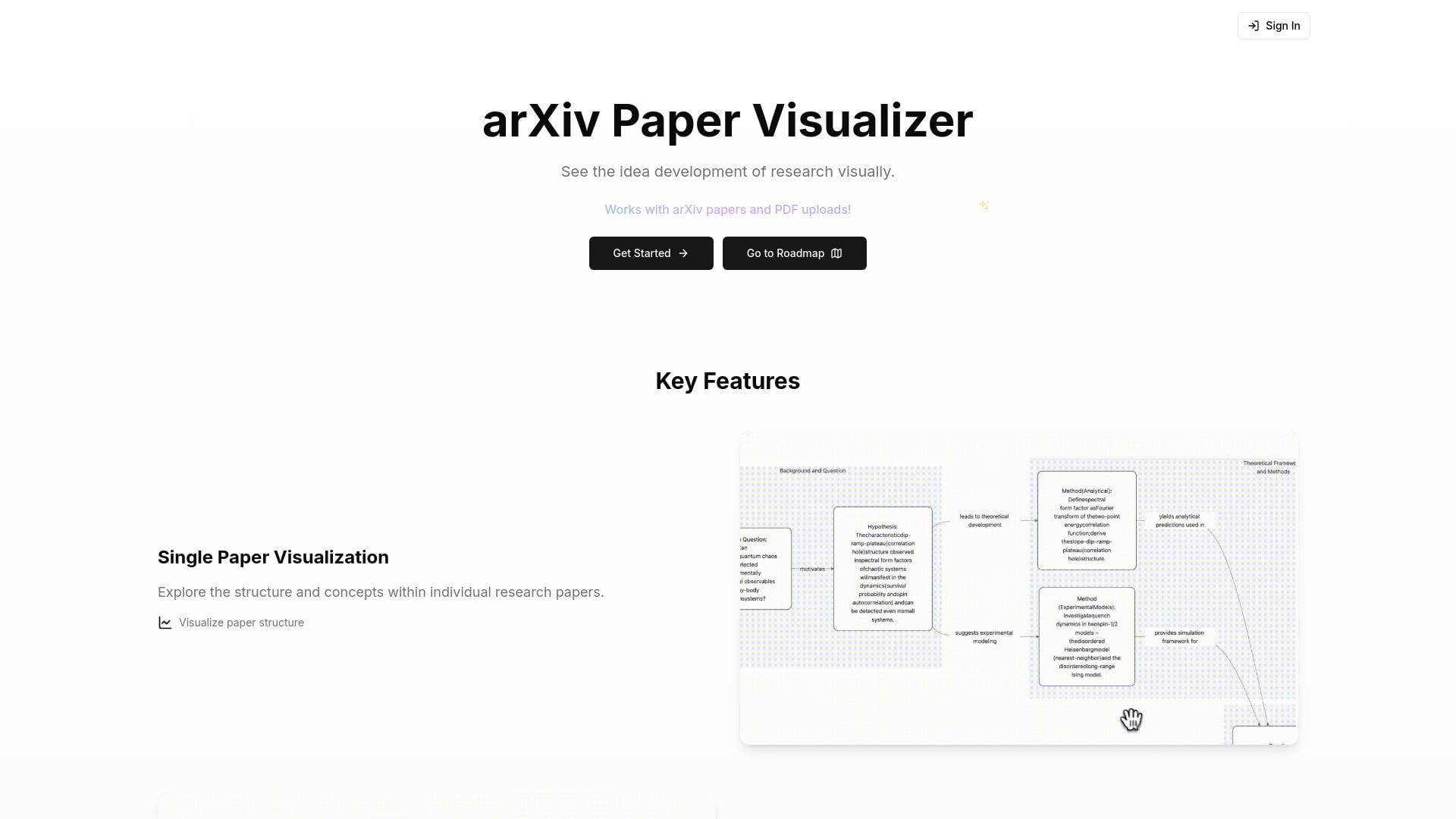 arXiv Paper Visualizer - AI Tool Screenshot and Interface Preview