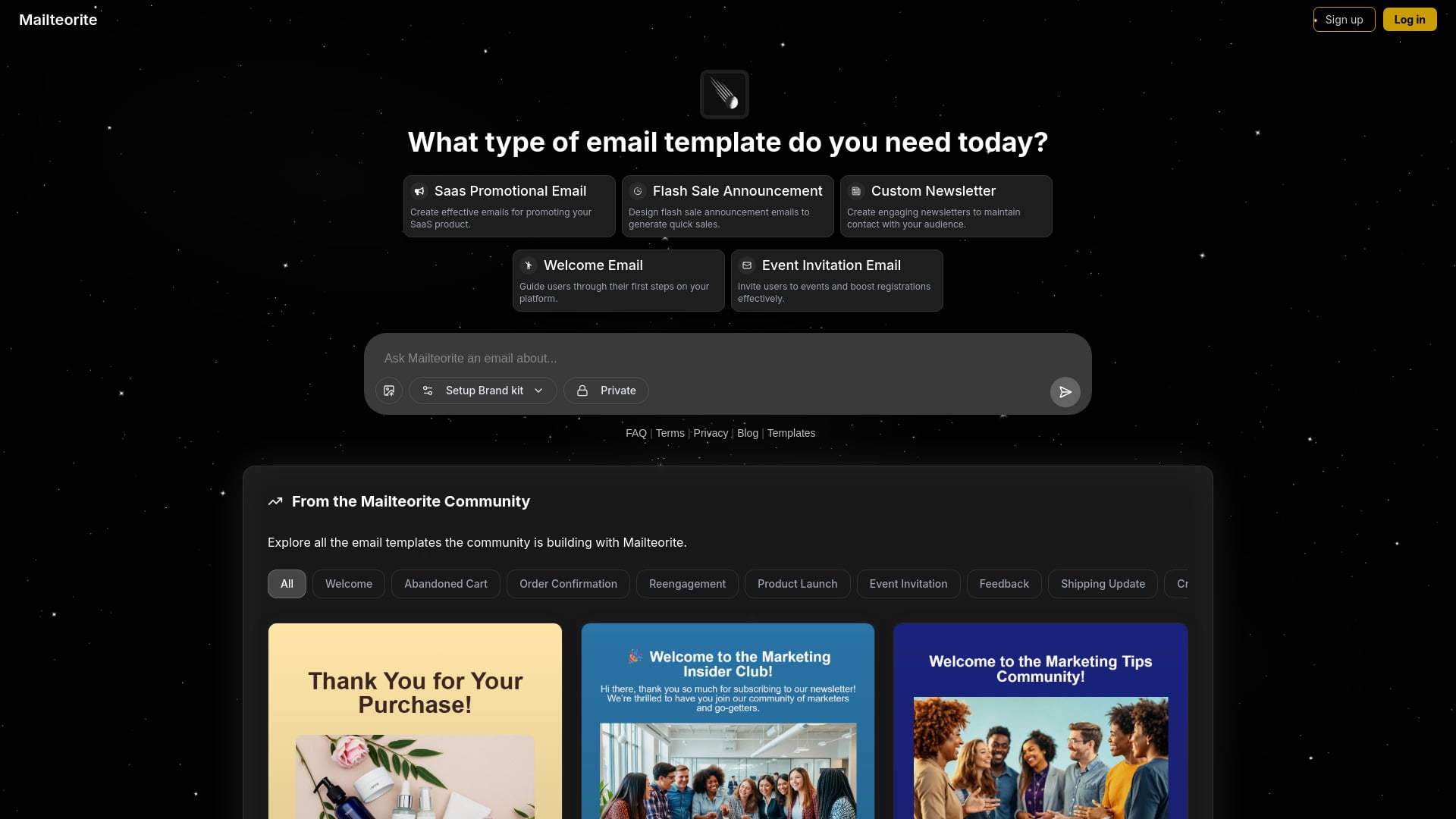 Mailteorite - AI Tool Screenshot and Interface Preview