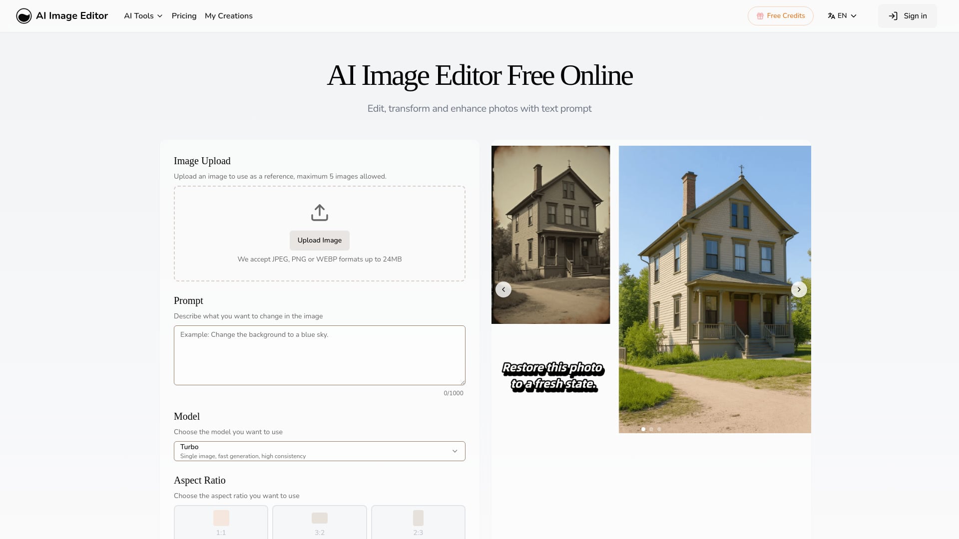 AI Image Editor- - AI Tool Screenshot and Interface Preview