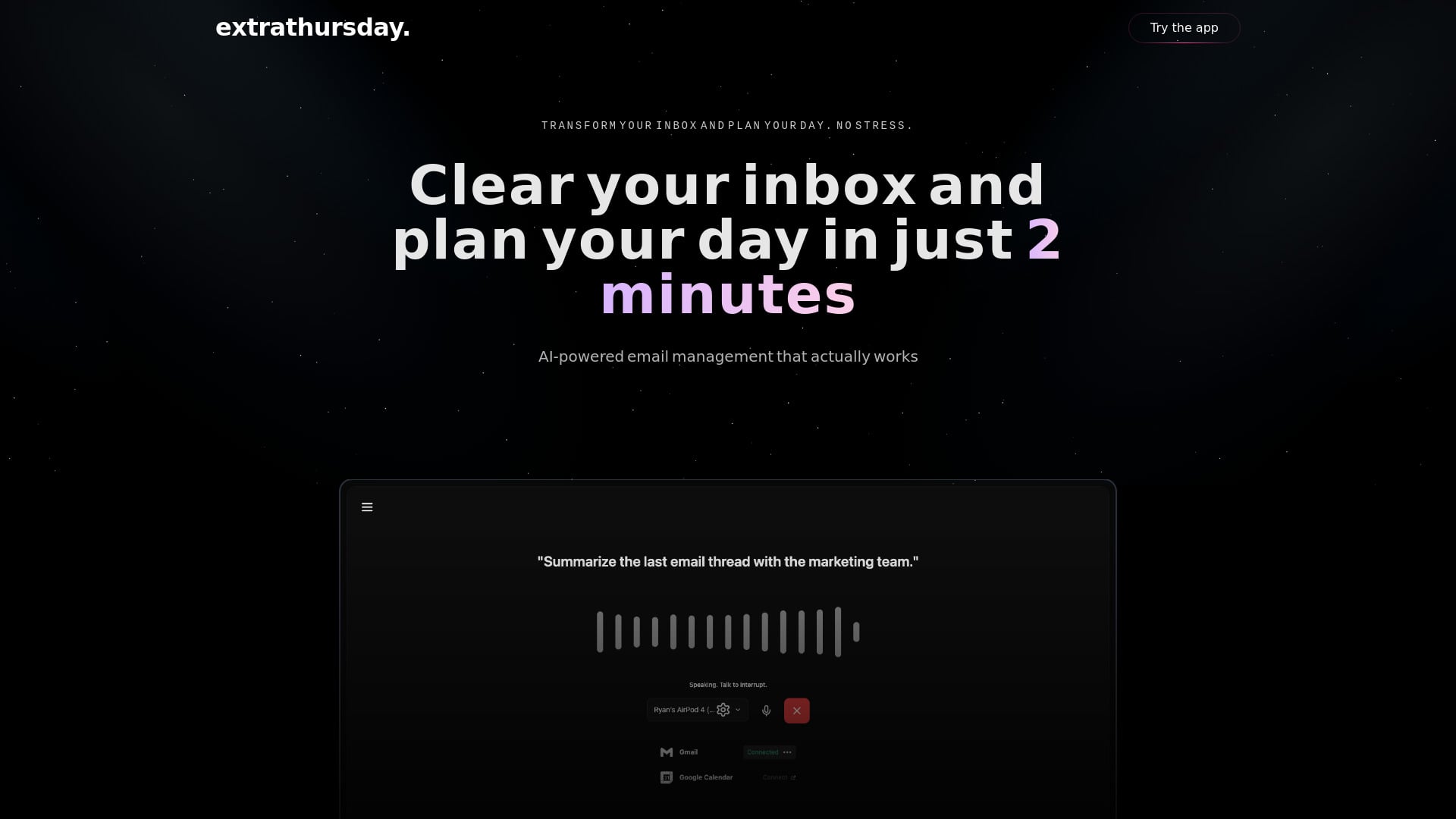 Extra Thursday - AI Tool Screenshot and Interface Preview