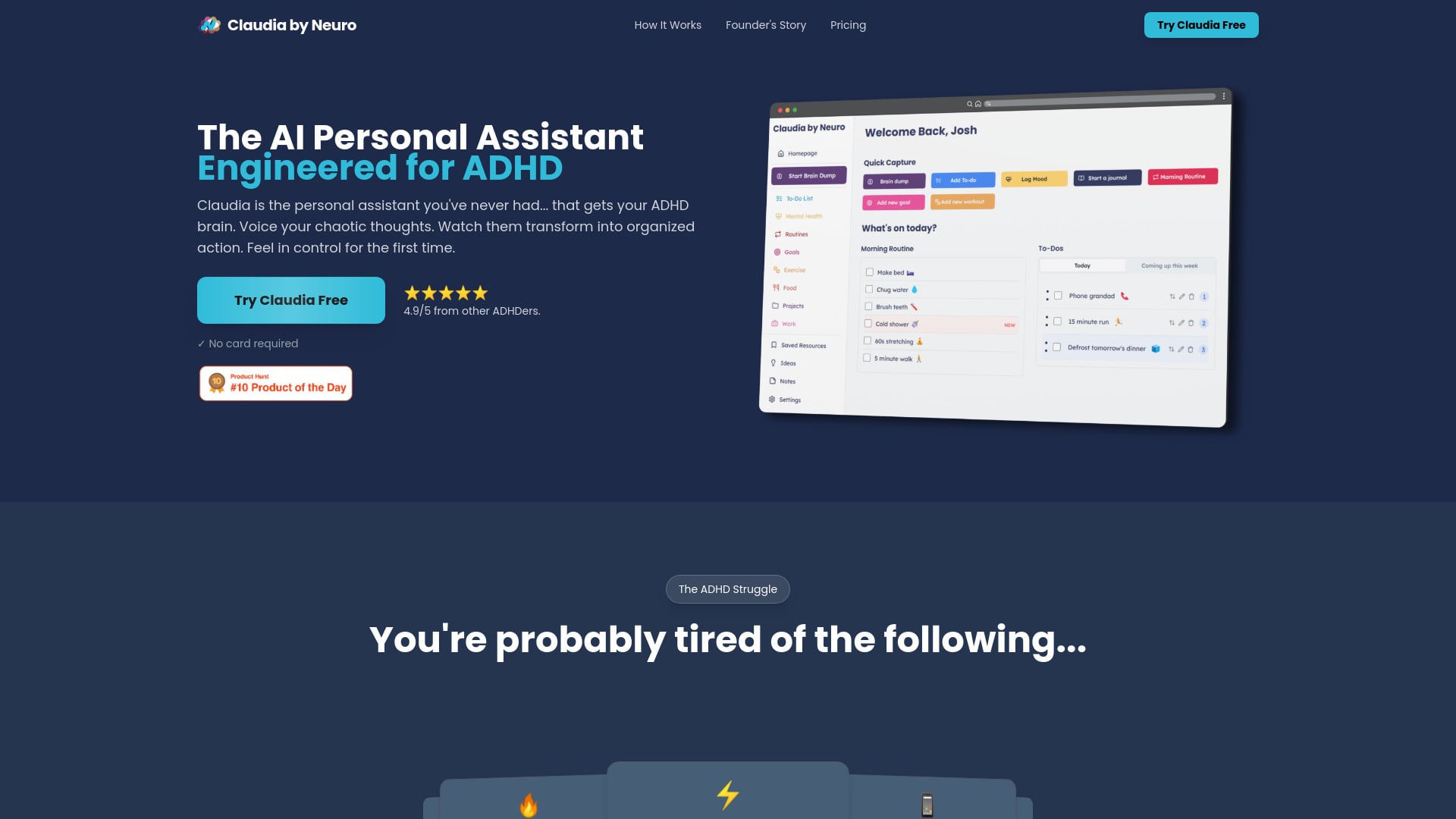 Neuro (ADHD) - AI Tool Screenshot and Interface Preview