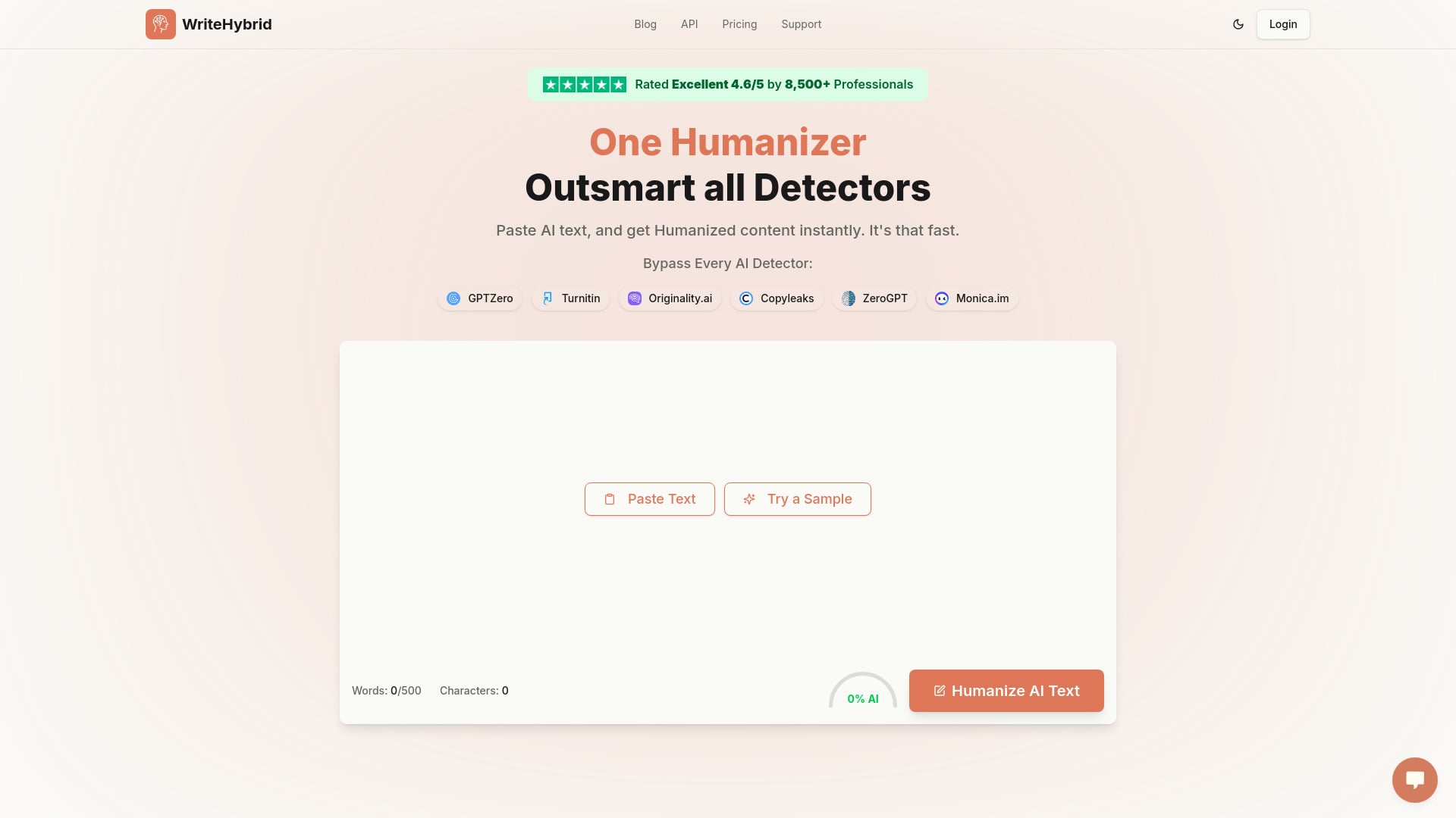 Humanize AI Text & AI Humanizer Online - AI Tool Screenshot and Interface Preview