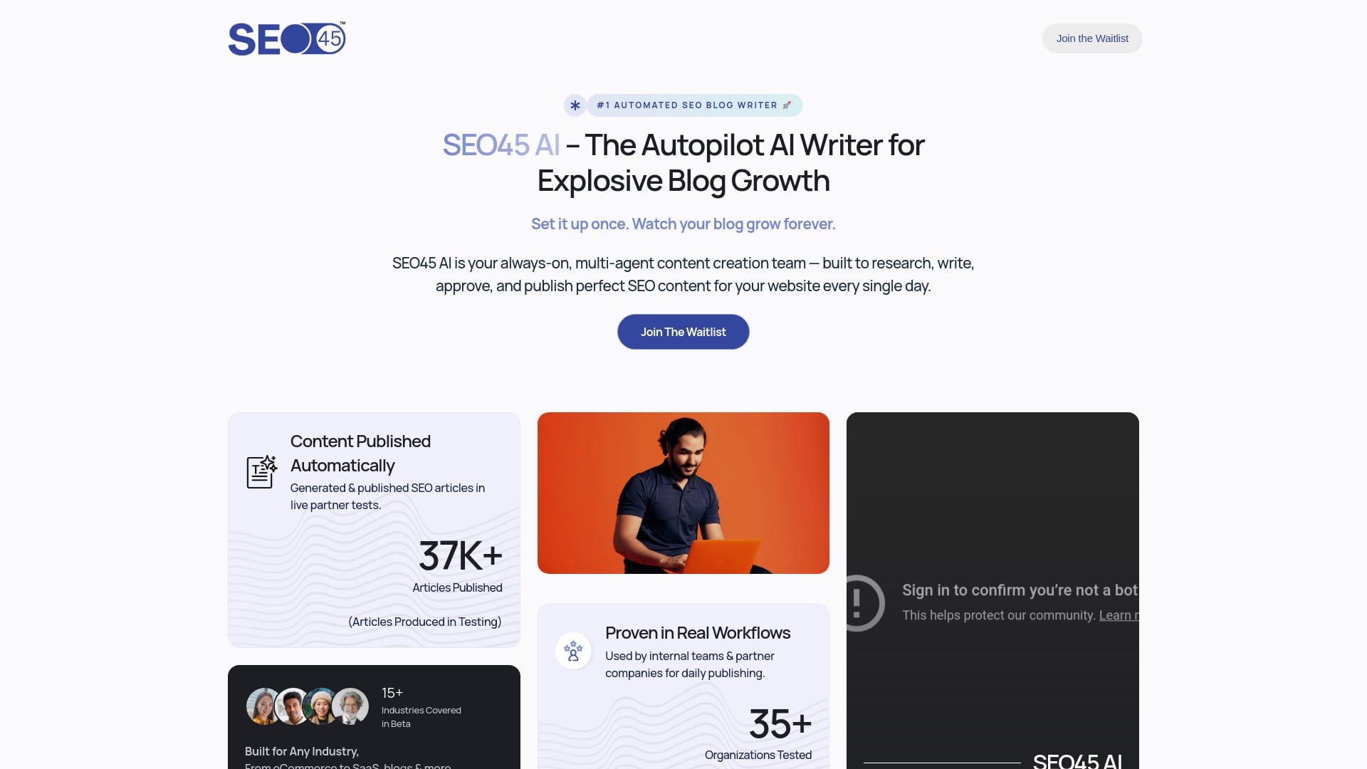 SEO45™ AI - AI Tool Screenshot and Interface Preview