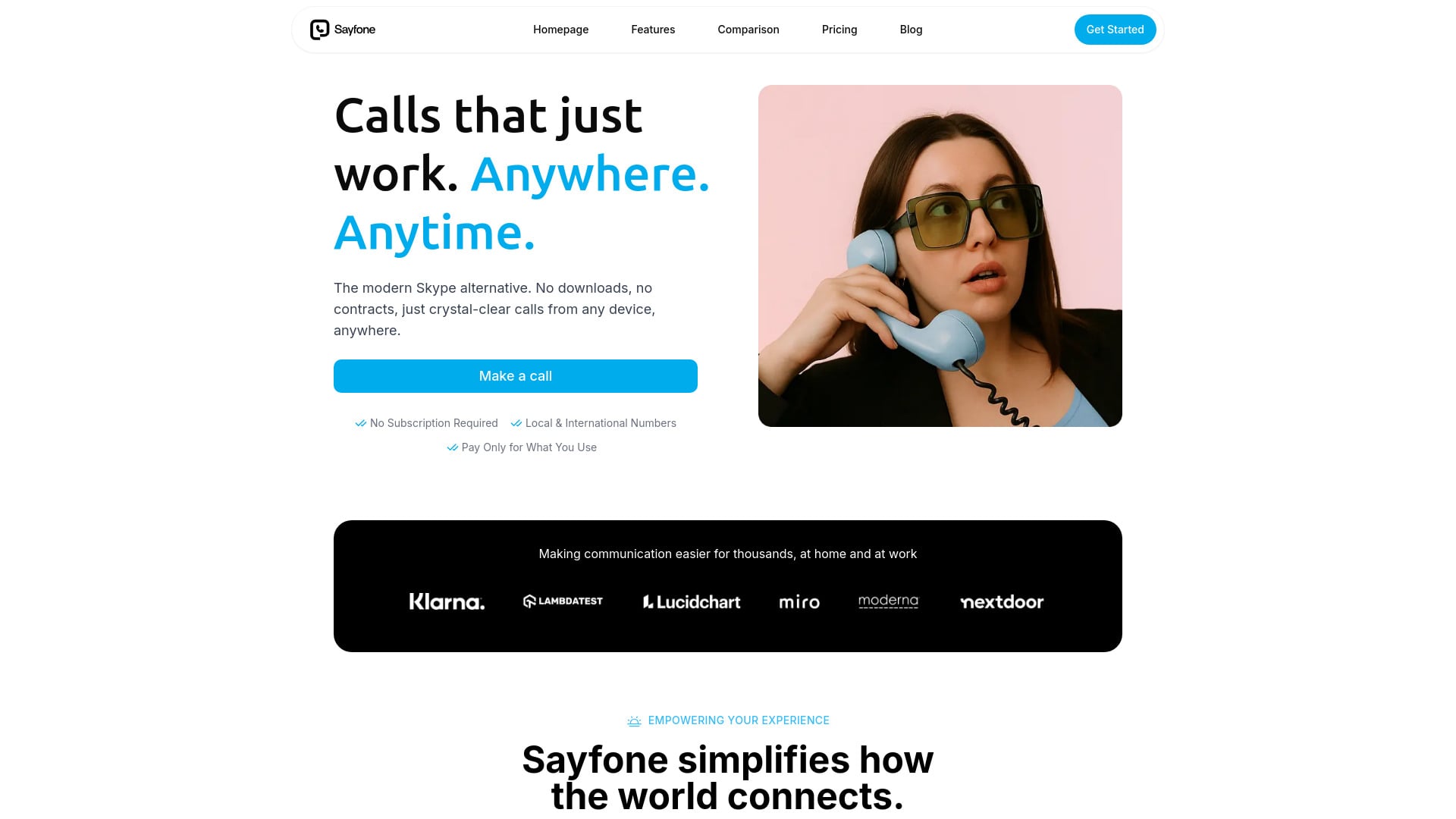 Sayfone - AI Tool Screenshot and Interface Preview