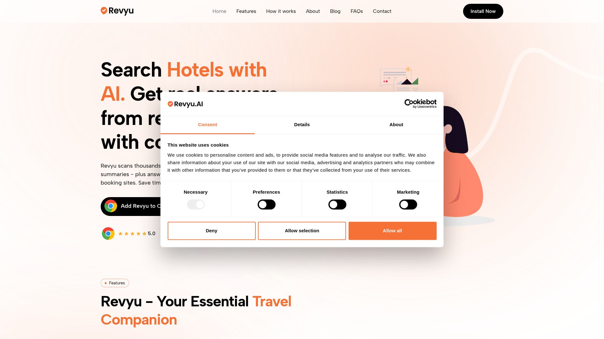 Revyu.AI - Smart Hotel Booking - AI Tool Screenshot and Interface Preview