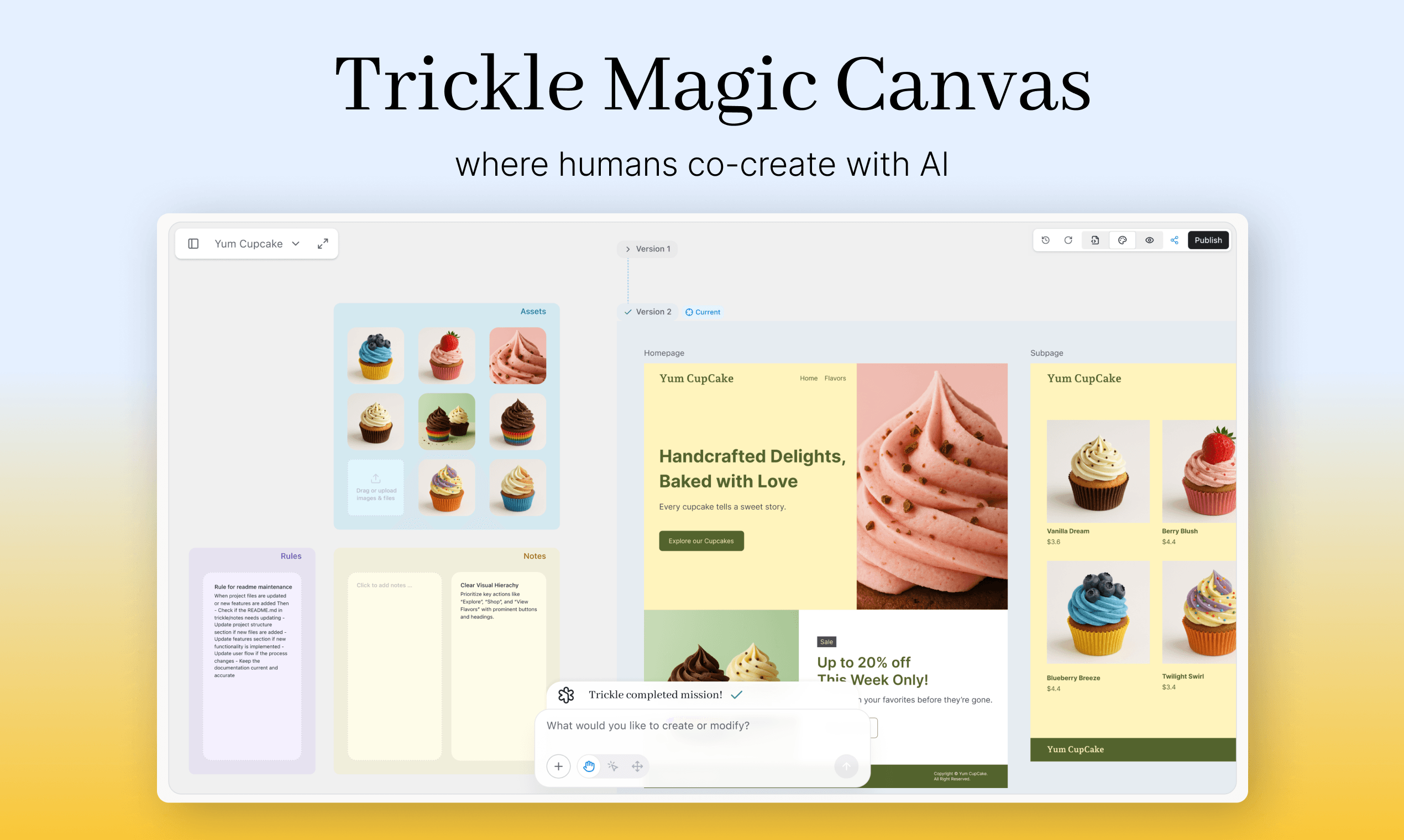 Trickle - AI Tool Screenshot and Interface Preview